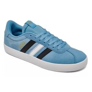 Adidas Mens VL Court 3.0 Casual Sneaker Skateboard Light Blue Leather Size 6 NIB